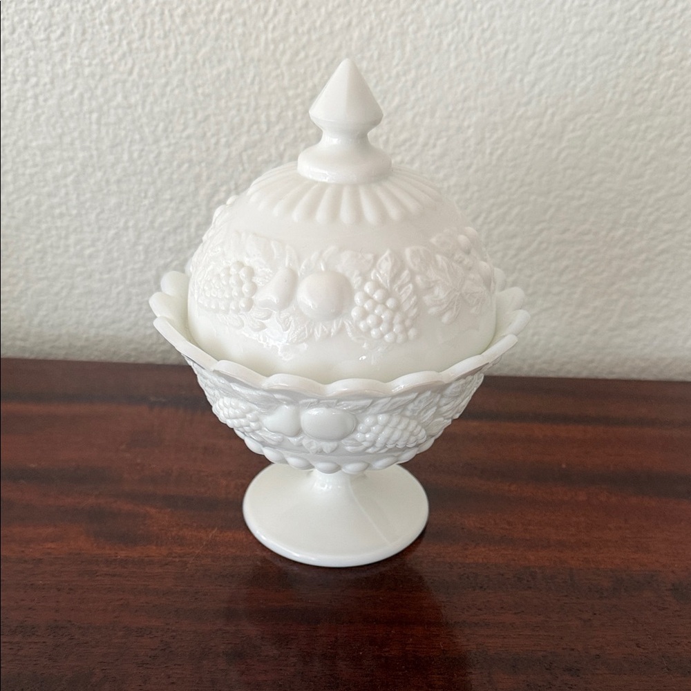 Westmorland milk glass candy dish